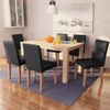 Conjunto De Comedor 7 Piezas De Roble Y Cuero Artificial Negro