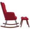 Silla Mecedora Con Reposapiés Terciopelo Rojo Tinto