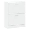 Mueble Zapatero Madera Contrachapada Blanco Brillo 63x24x81 Cm