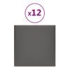 Paneles De Pared 12 Uds Cuero Sintético Gris 30x30 Cm 1,08 M²