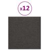 Paneles De Pared 12 Uds Tela Gris Oscuro 30x30 Cm 1,08 M²