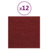 Paneles De Pared 12 Uds Tela Rojo Tinto 30x30 Cm 1,08 M²