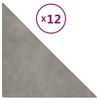 Paneles De Pared 12 Uds Terciopelo Gris Claro 30x30 Cm 0,54 M²