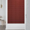 Paneles Pared 12 Uds Cuero Sintético Rojo Tinto 30x15 Cm 0,54m²