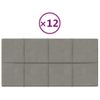 Paneles De Pared 12 Uds Terciopelo Gris Claro 60x30 Cm 2,16 M²