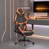 Silla Gaming Masaje Y Reposapiés Cuero Sintético Negro Naranja