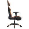 Silla Gaming Masaje Y Reposapiés Cuero Sintético Negro Naranja