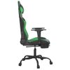 Silla Gaming De Masaje Y Reposapiés Cuero Sintético Negro Verde