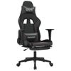 Silla Gaming De Masaje Y Reposapiés Cuero Sintético Negro Gris