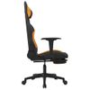 Silla Gaming De Masaje Con Reposapiés Tela Negro Y Naranja