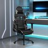 Silla Gaming Masaje Reposapiés Cuero Sintético Negro Camuflaje