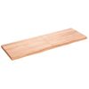 Encimera Baño Madera Maciza Tratada Marrón Claro 180x60x(2-6)cm