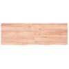 Encimera Baño Madera Maciza Tratada Marrón Claro 180x60x(2-6)cm