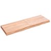 Encimera Baño Madera Maciza Tratada Marrón Claro 120x40x(2-6)cm