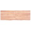 Encimera Baño Madera Maciza Tratada Marrón Claro 120x40x(2-6)cm