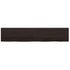 Encimera De Baño Madera Tratada Marrón Oscuro 200x40x(2-4) Cm