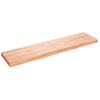 Encimera Baño Madera Maciza Tratada Marrón Claro 160x40x(2-6)cm