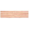 Encimera Baño Madera Maciza Tratada Marrón Claro 160x40x(2-6)cm