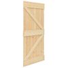 Puerta Corredera Con Herrajes Madera Maciza De Pino 90x210 Cm