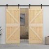 Puerta Corredera Con Herrajes Madera Maciza De Pino 90x210 Cm