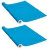 Láminas Autoadhesivas Muebles 2 Uds Pvc Azul Celeste 500x90 Cm