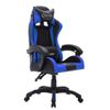 Silla Gaming Con Luces Led Rgb Cuero Sintético Azul Y Negro