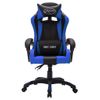 Silla Gaming Con Luces Led Rgb Cuero Sintético Azul Y Negro