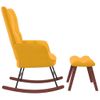 Silla Mecedora Con Reposapiés Tela Amarillo Mostaza