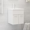 Mueble Con Lavabo Aglomerado Blanco Brillante