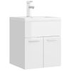 Mueble Con Lavabo Aglomerado Blanco Brillante