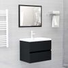 Mueble Con Lavabo Madera De Ingeniería Negro