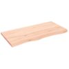 Tablero De Mesa Madera Maciza Roble Sin Tratar 100x50x(2-4) Cm