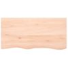 Tablero De Mesa Madera Maciza Roble Sin Tratar 100x50x(2-4) Cm