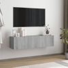 Mueble Pared Tv Madera Contrachapada Gris Sonoma 120x30x30 Cm