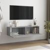 Mueble Pared Tv Madera Contrachapada Gris Sonoma 120x30x30 Cm