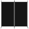 Biombo Divisor De 2 Paneles De Tela Negro 175x180 Cm