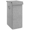 Cesto Ropa Sucia Plegable Lino Sintético Gris 26x34,5x59,5 Cm