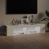 Mueble De Tv Con Luces Led Blanco Brillante 135x39x30 Cm