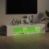 Mueble De Tv Con Luces Led Blanco Brillante 135x39x30 Cm