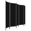 Biombo Divisor De 5 Paneles Negro 250x180 Cm