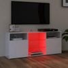 Mueble De Tv Con Luces Led Blanco Brillante 120x30x50 Cm