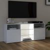 Mueble De Tv Con Luces Led Blanco Brillante 120x30x50 Cm