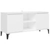 Mueble De Tv Con Patas De Metal Blanco 103,5x35x50 Cm