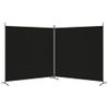 Biombo Divisor De 2 Paneles De Tela Negro 348x180 Cm