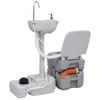 Set De Lavabo Con Pedestal E Inodoro Portátil Para Camping Gris