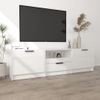 Mueble De Tv Madera Contrachapada Blanco Brillante 140x35x40 Cm