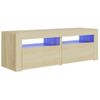 Mueble De Tv Con Luces Led Roble Sonoma 120x35x40 Cm