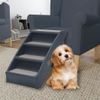 Escalera Para Perros Plegable De 4 Peldaños Gris Oscuro