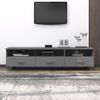 Mueble De Tv Hamar Madera Maciza Pino Gris Oscuro 158x40x40 Cm