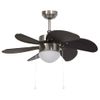 Ventilador De Techo Con Lámpara Marrón Oscuro 76 Cm